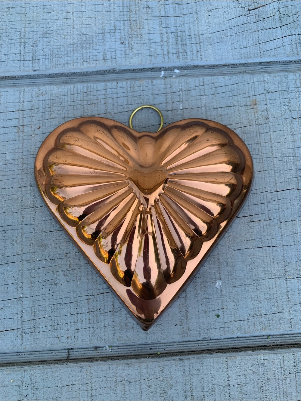 Vintage Copper Heart Baking/Jello Mold Metal Tin Wall Decor Rustic Farmhouse